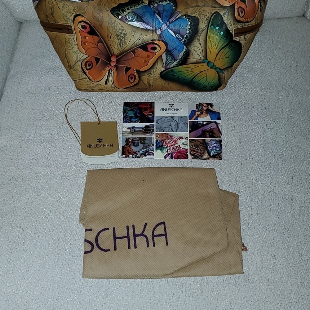 NWT Anuschka Butterfly Hobo Shoulder Bag Purse - Picture 9 of 16